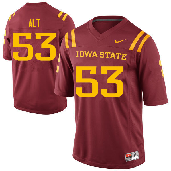 Men #53 Gerry Alt Iowa State Cyclones College Football Jerseys Sale-Cardinal